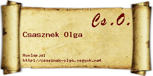 Csasznek Olga névjegykártya