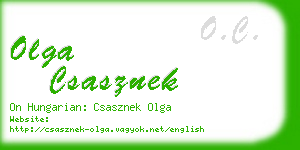 olga csasznek business card